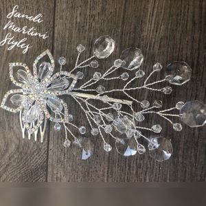 Wedding Hair Comb Piece bridal Silver Handmade